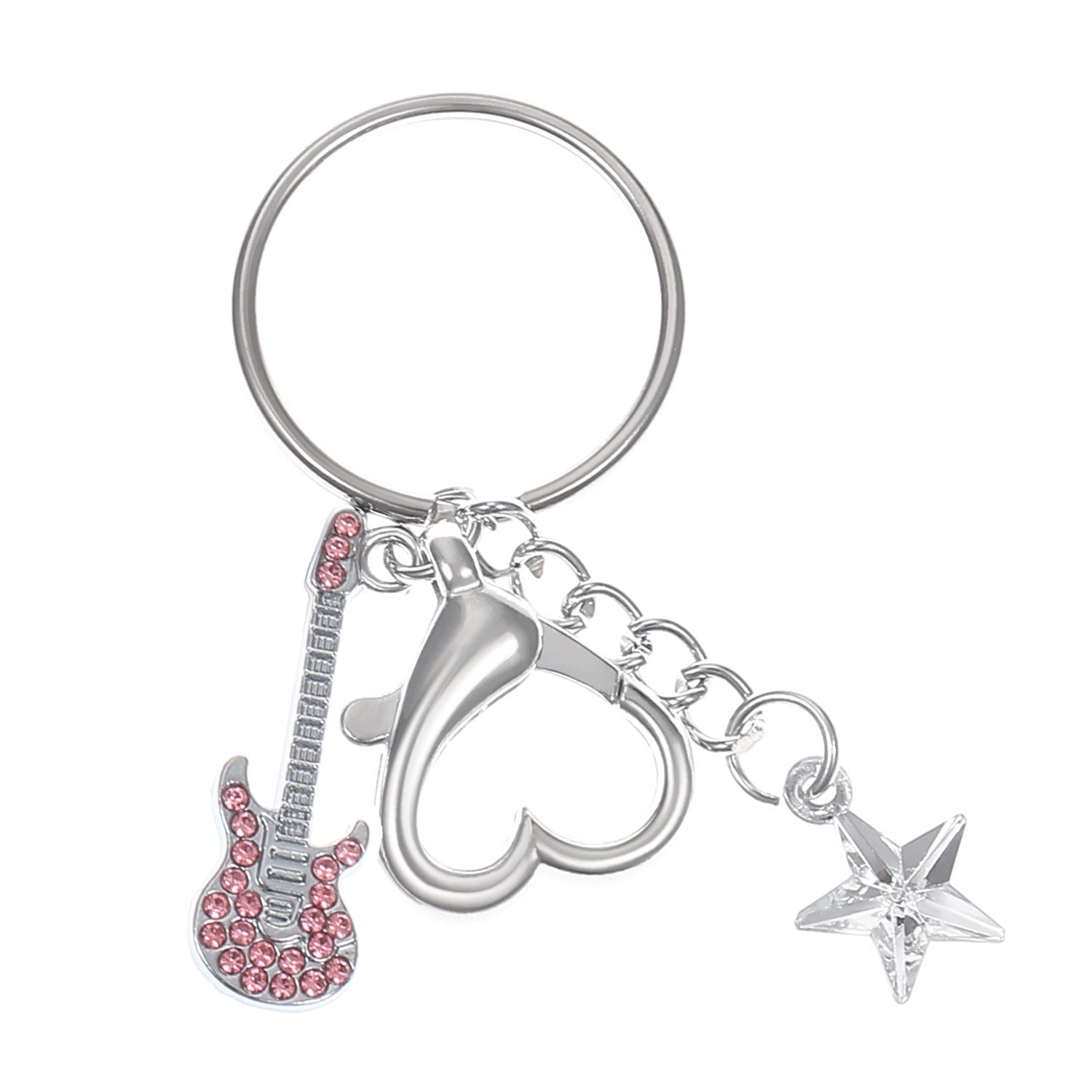 Wholesale Electric Guitar Star Bass Alloy Keychains